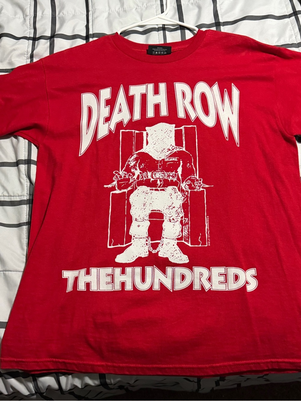 The Hundreds Red Tee with White 'Death Row' Graphic